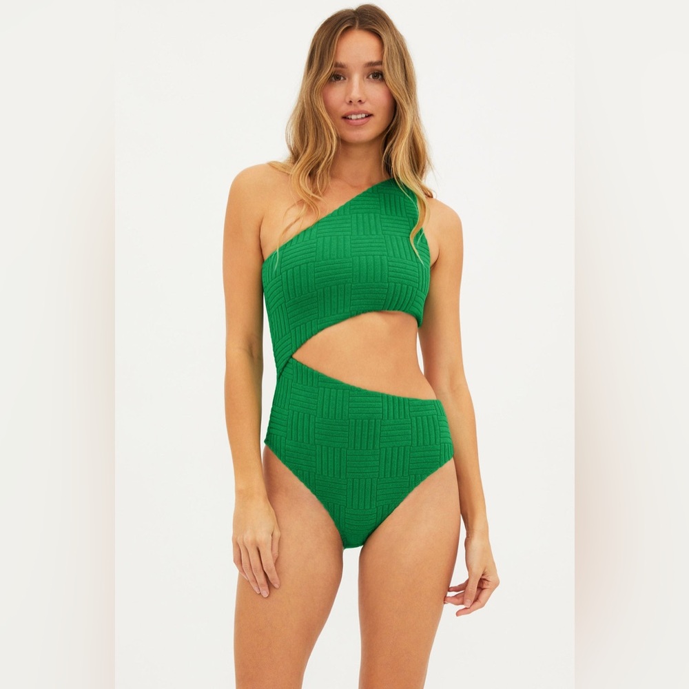 Beach Rio Celine One Piece Jelly Bean Green Terry, Green, Size Medium, $158